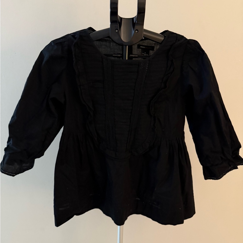 BCBGMaxAzria Women’s 100% Cotten Black 3/4 Sleeves Blouse Small